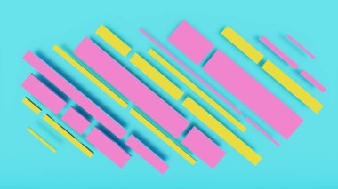 Dikdörtgenlerden oluşan soyut üç boyutlu canlandırma