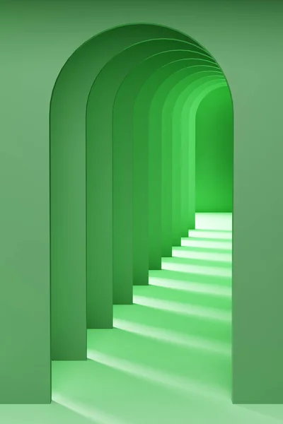 A tunnel of arches. 3D Illustration — Φωτογραφία Αρχείου