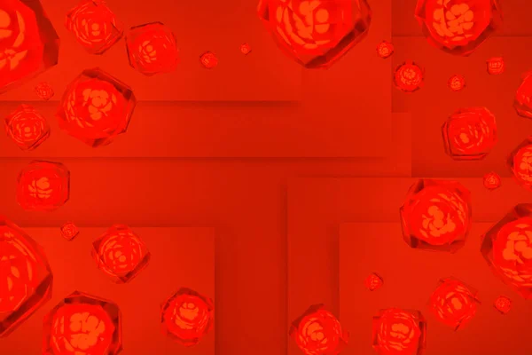 Az üres tér körül lebegő piros lámpák 3D-s illusztrációja — Stock Fotó