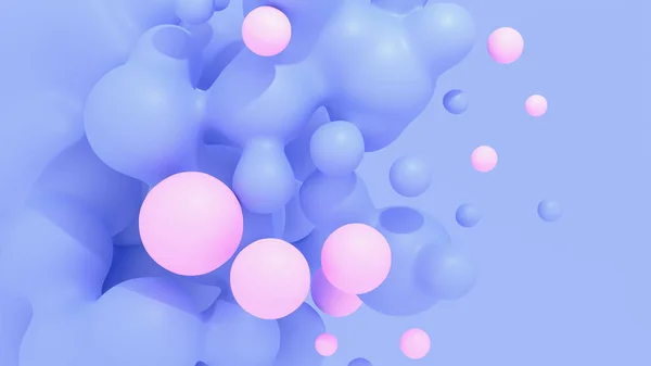 3D-Illustration von bunten Metaballs — Stockfoto