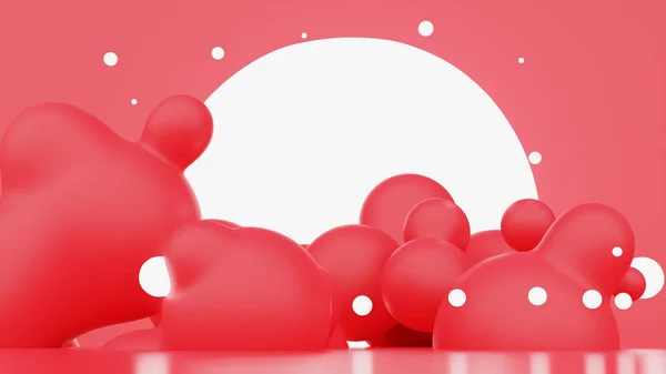 Abstrakt rött landskap. 3D-illustration — Stockfoto