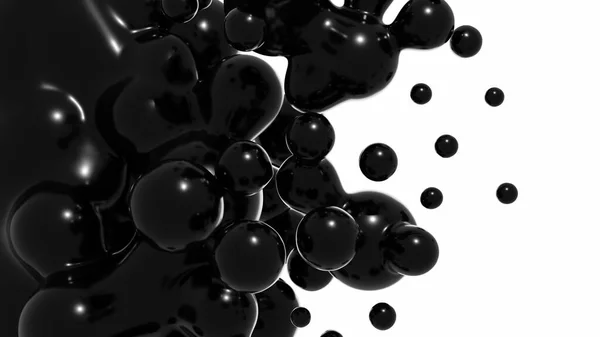 Černá kapky na bílém pozadí. 3D ilustrace — Stock fotografie