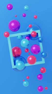 Renkli soyut tasarım. Dikey 3B illüstrasyon