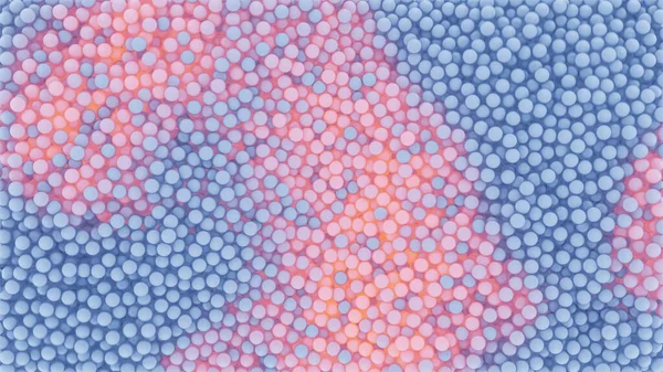 Μια ροή χιλιάδων σωματιδίων που αναμιγνύονται μεταξύ τους. 3D απεικόνιση — Φωτογραφία Αρχείου