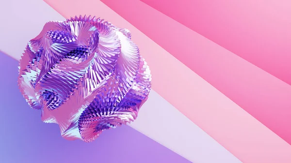 Renkli bir arkaplan ve karmaşık bir geometrik yapının 3 boyutlu çizimi — Stok fotoğraf