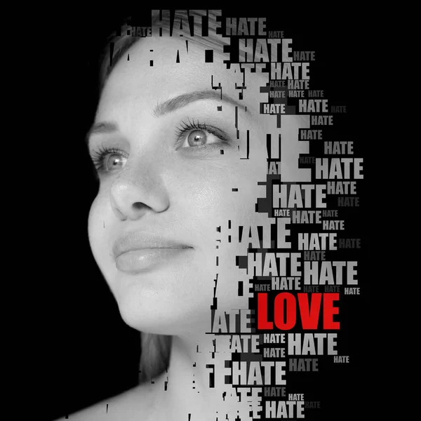 Борьба между ненавистью и любовью — стоковое фото