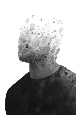 Paintografi. Tanınmayan kişinin yaratıcı portresi.