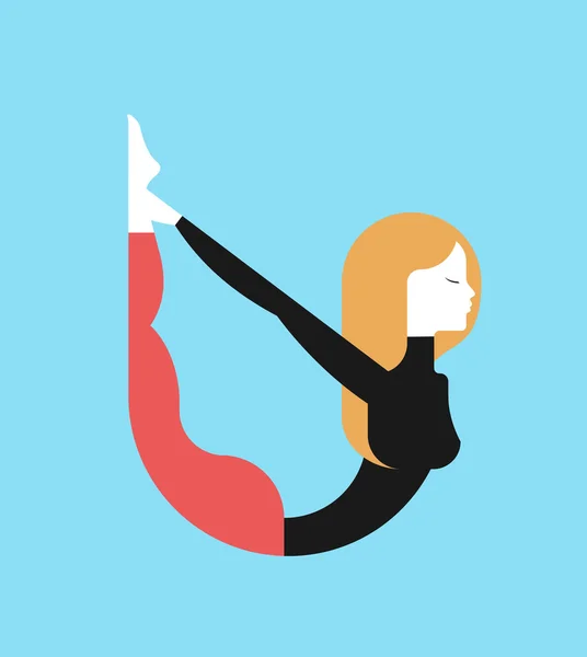 Mujer practicando yoga — Vector de stock