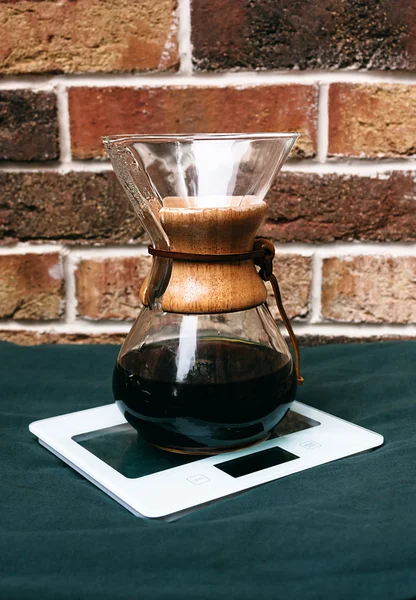 Vintage wooden coffee filter — Stock Photo, Image