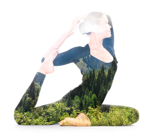 Konzept Yoga-Frau — Stockfoto