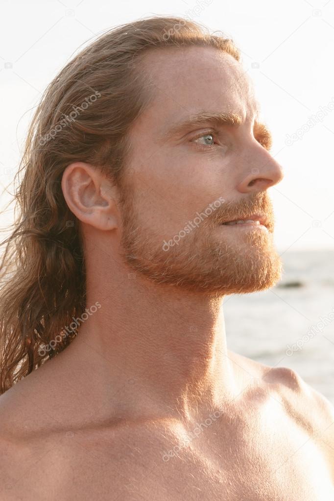 Bearded man with long hair