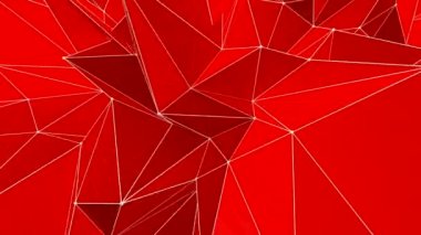 kırmızı soyut dikişsiz üçgen kristal arka plan 4k animasyonu