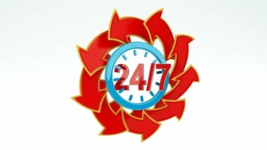 Haftanın 7 günü 24 saat animasyon. 7 / 24 Açma Konsepti