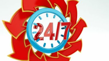 Haftanın 7 günü 24 saat animasyon. 7 / 24 Açma Konsepti