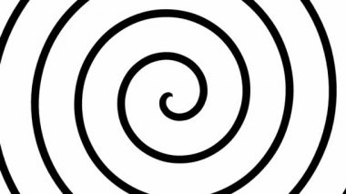 Siyah ve beyaz hipnoz spiral döngü, animasyon
