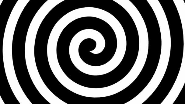 Zwart Wit Hypnose Spiraal Lus Animatie — Stockvideo