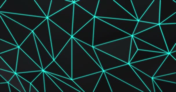 Grön Svart Neon Abstrakt Geometrisk Skrynklig Triangulär Låg Poly Stil — Stockvideo