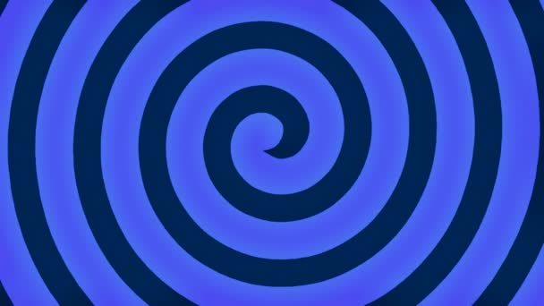 Lazo Espiral Hipnosis Negro Azul Animación — Vídeo de stock