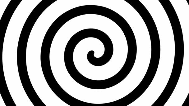 Lazo Espiral Hipnosis Blanco Negro Animación — Vídeos de Stock