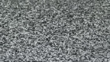 Sinyal kaybolduğunda veya kanallar aranırken siyah ve beyaz gürültülü analog TV ekranı
