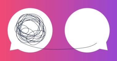 Mesaj simgeleri birbirine dolanmış halatın çözüldüğünü gösteriyor. İş hayatında akıl hocası ya da koç metaforu