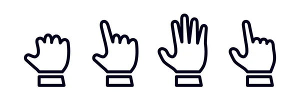 Zestaw Ręka Wskaźnik Lub Kursor Myszy Klikając Kciuk Górę Lub — Zdjęcie stockowe
