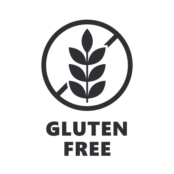 Gluténmentes Élelmiszer Allergia Product Diet Label Lapos Fekete Izolált Címke — Stock Fotó