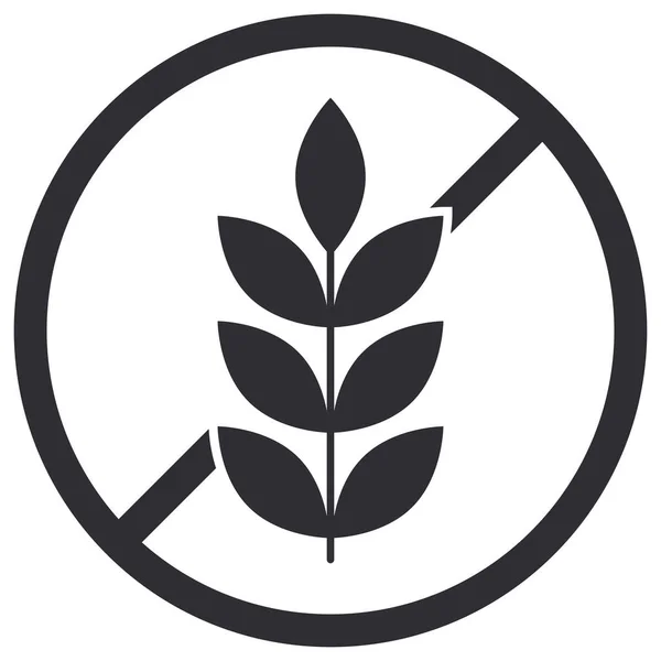 Glütensiz Gıda Alerjisi Ürünleri Diyet Etiketi Yassı Siyah Etiket Simgesi — Stok fotoğraf