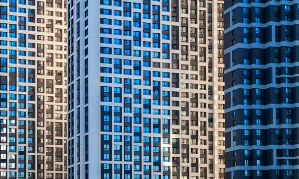 Fragment Motif Géométrique Créé Partir Fenêtres Façade Ventilée Bâtiment Plusieurs — Photo