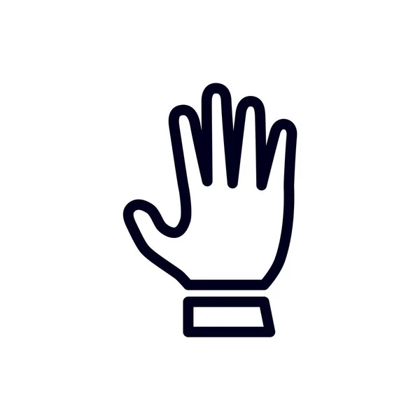 Handfläche Stoppzeilensymbol Umrissvektorzeichen Lineares Piktogramm Auf Weiß Isoliert Symbol Für — Stockvektor