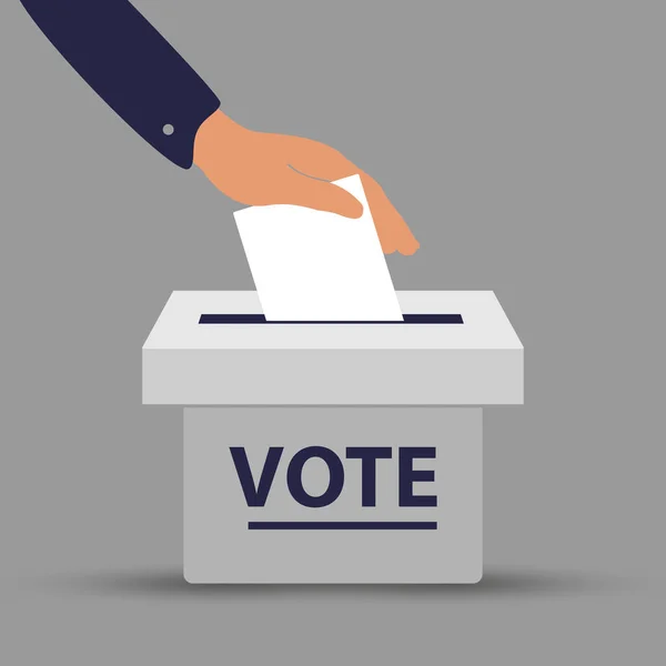 Επίπεδη Τοποθέτηση Ψηφοδελτίου Στις Κάλπες Εκλογική Έννοια — Διανυσματικό Αρχείο