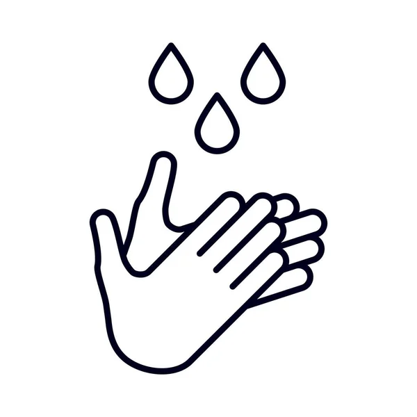 Ручне Прання Плоский Вектор Значок Чисті Руки Лінії Мистецтва Символів — стоковий вектор