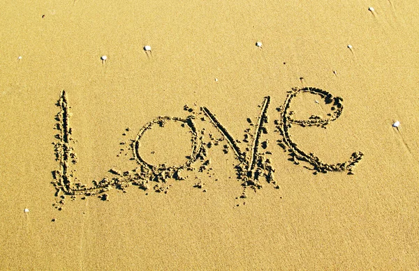 Love message on sand — Stock Photo, Image