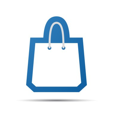 Mavi düz alışveriş çantası simgesini