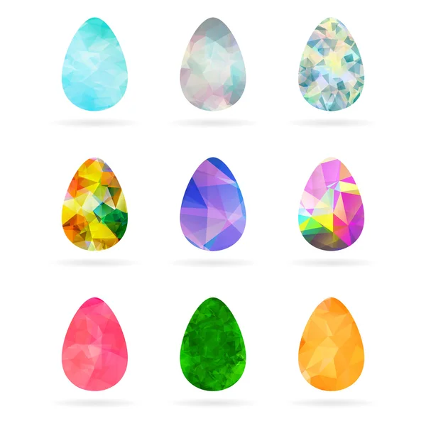 Conjunto de colorido huevo de Pascua — Vector de stock