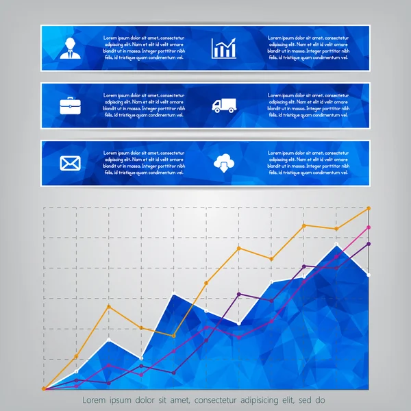 Moderne blaue Business-Infografik — Stockvektor