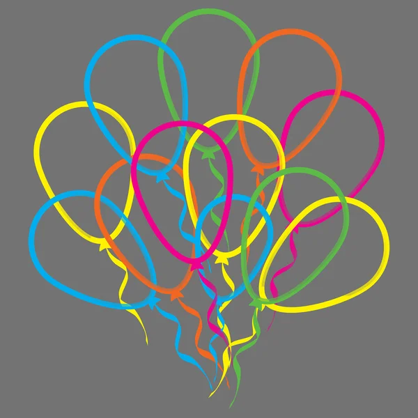 Multicolored linear balloons — Stock Vector