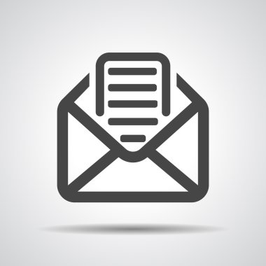 Zarf ve kağıt simgesi düz