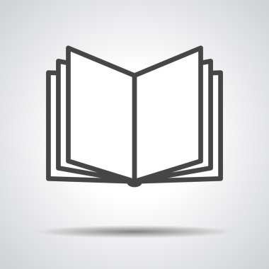 Siyah doğrusal kitap simgesi