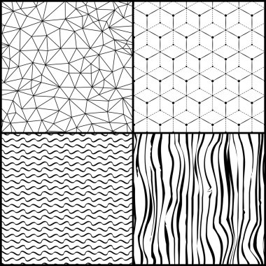 Set of different patterns clipart