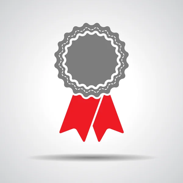 Badge avec rubans rouges — Image vectorielle