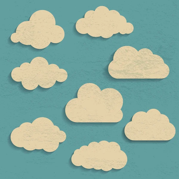 Vintage wolken collectie — Stockvector