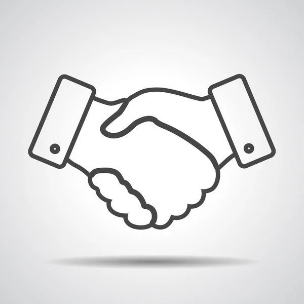 Handshake thin line design — Stock Vector