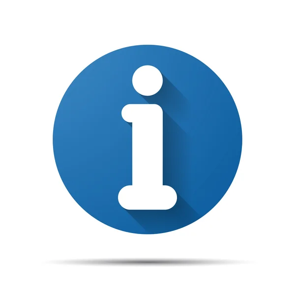 Icono de información plana azul — Vector de stock