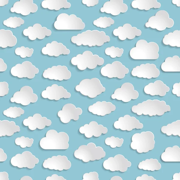 Nubes sobre fondo azul — Vector de stock