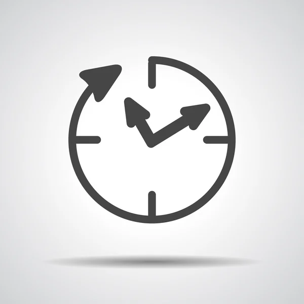 Icono del reloj en gris — Vector de stock