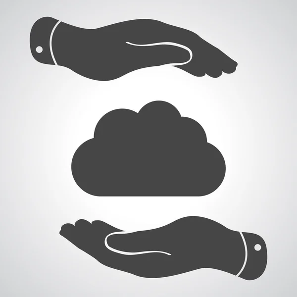 Two hands showing cloud — Stock Vector