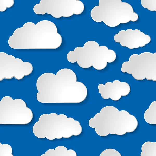 Blauwe naadloze patroon van wolken — Stockvector