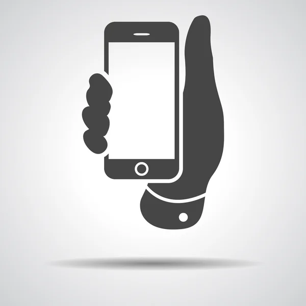 Mobiele telefoon in de hand — Stockvector