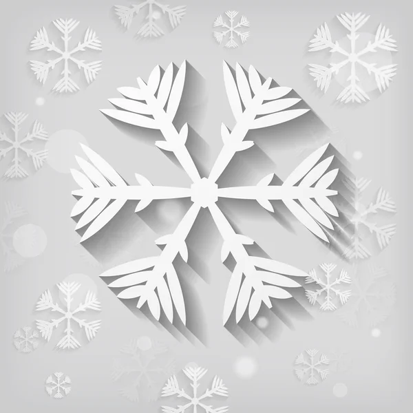 Copos de nieve de papel abstracto — Vector de stock